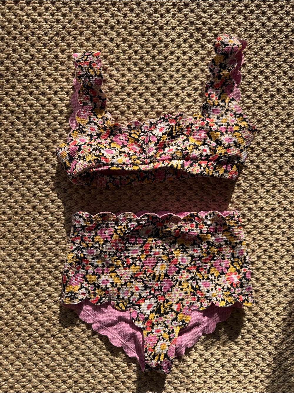 Marysia Swim Pink Floral Kids Bikini Set size 6 years